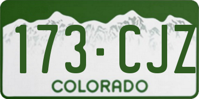 CO license plate 173CJZ
