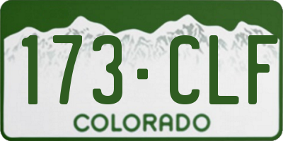 CO license plate 173CLF