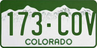 CO license plate 173COV
