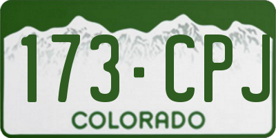 CO license plate 173CPJ