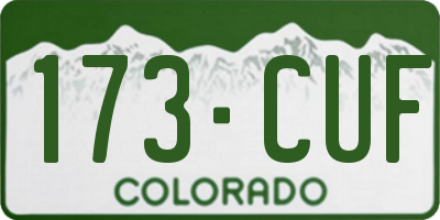 CO license plate 173CUF
