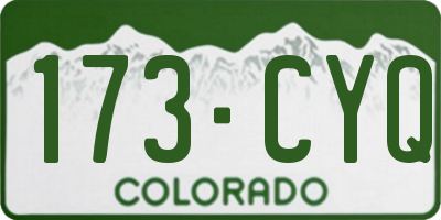 CO license plate 173CYQ