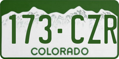 CO license plate 173CZR