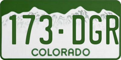 CO license plate 173DGR