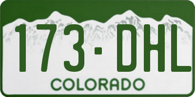 CO license plate 173DHL