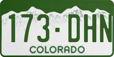 CO license plate 173DHN