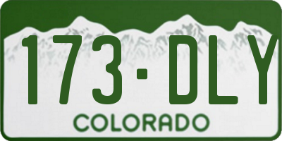 CO license plate 173DLY