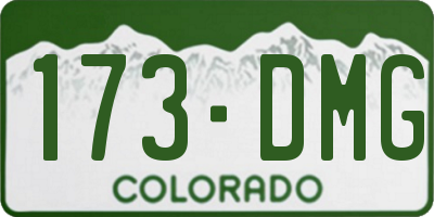 CO license plate 173DMG