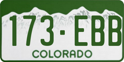 CO license plate 173EBB