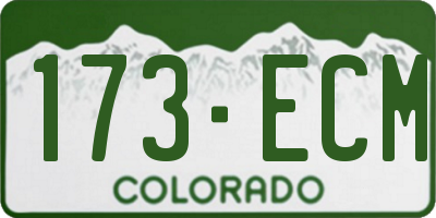 CO license plate 173ECM