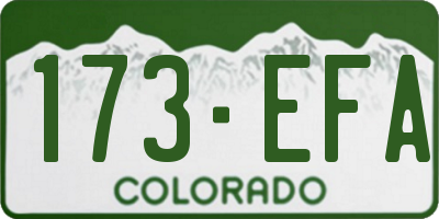 CO license plate 173EFA