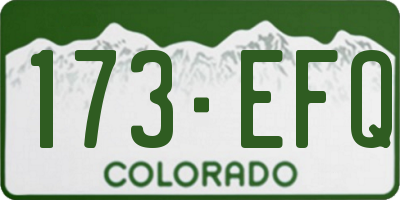 CO license plate 173EFQ