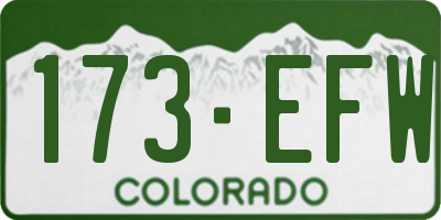 CO license plate 173EFW