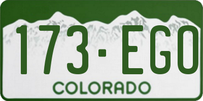 CO license plate 173EGO