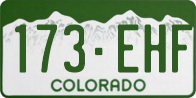 CO license plate 173EHF