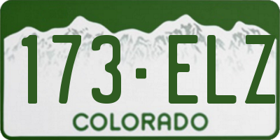 CO license plate 173ELZ