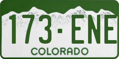 CO license plate 173ENE