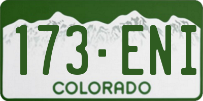 CO license plate 173ENI