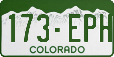 CO license plate 173EPH