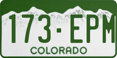 CO license plate 173EPM