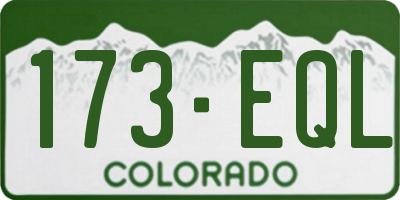 CO license plate 173EQL
