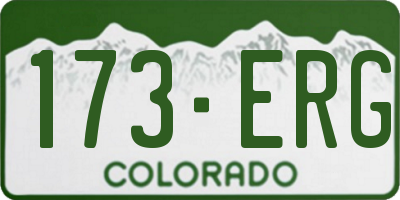 CO license plate 173ERG