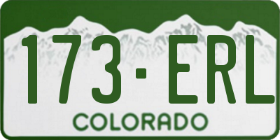 CO license plate 173ERL