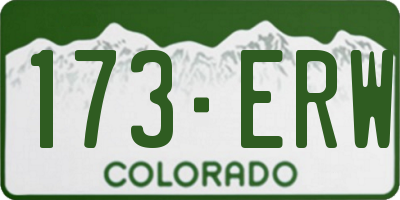 CO license plate 173ERW