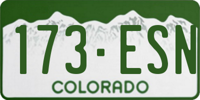 CO license plate 173ESN