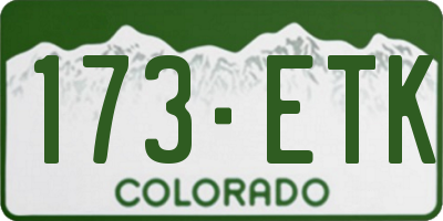CO license plate 173ETK