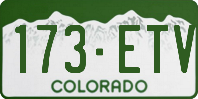 CO license plate 173ETV
