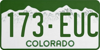 CO license plate 173EUC