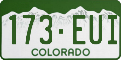 CO license plate 173EUI