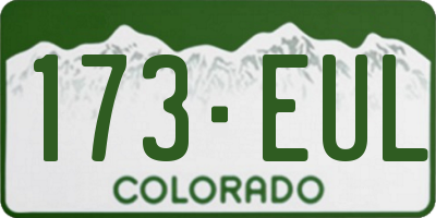 CO license plate 173EUL