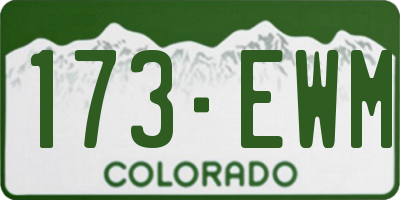 CO license plate 173EWM