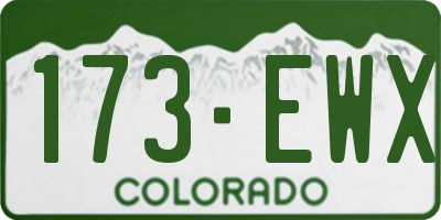 CO license plate 173EWX