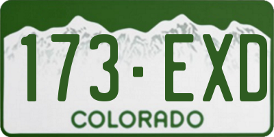 CO license plate 173EXD