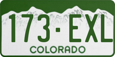 CO license plate 173EXL