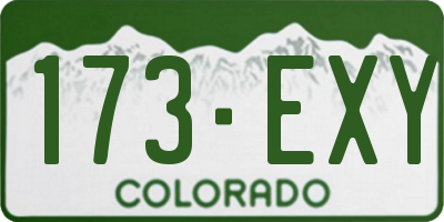 CO license plate 173EXY