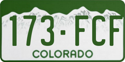 CO license plate 173FCF