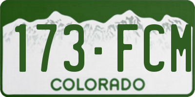 CO license plate 173FCM