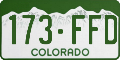 CO license plate 173FFD