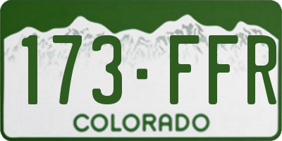 CO license plate 173FFR