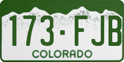 CO license plate 173FJB