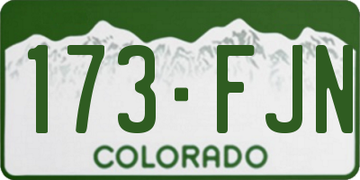 CO license plate 173FJN
