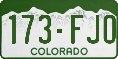 CO license plate 173FJO