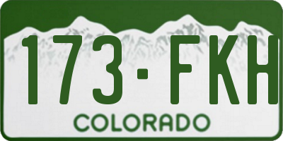 CO license plate 173FKH