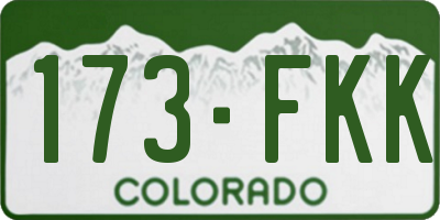 CO license plate 173FKK