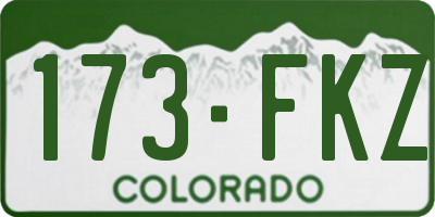 CO license plate 173FKZ