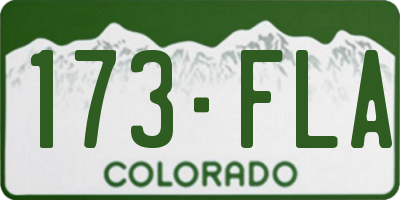 CO license plate 173FLA
